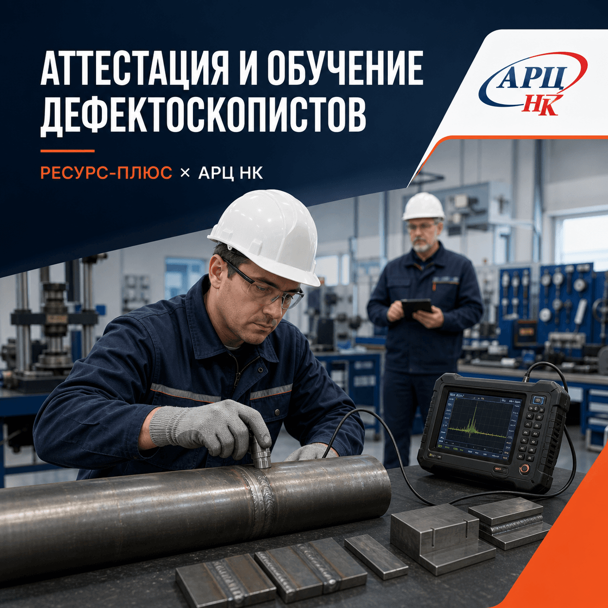Интеграция Единой тендерной площадки заказов экспертизы Ресурс-Плюс и ООО «АРЦ НК»: аттестация и обучение дефектоскопистов